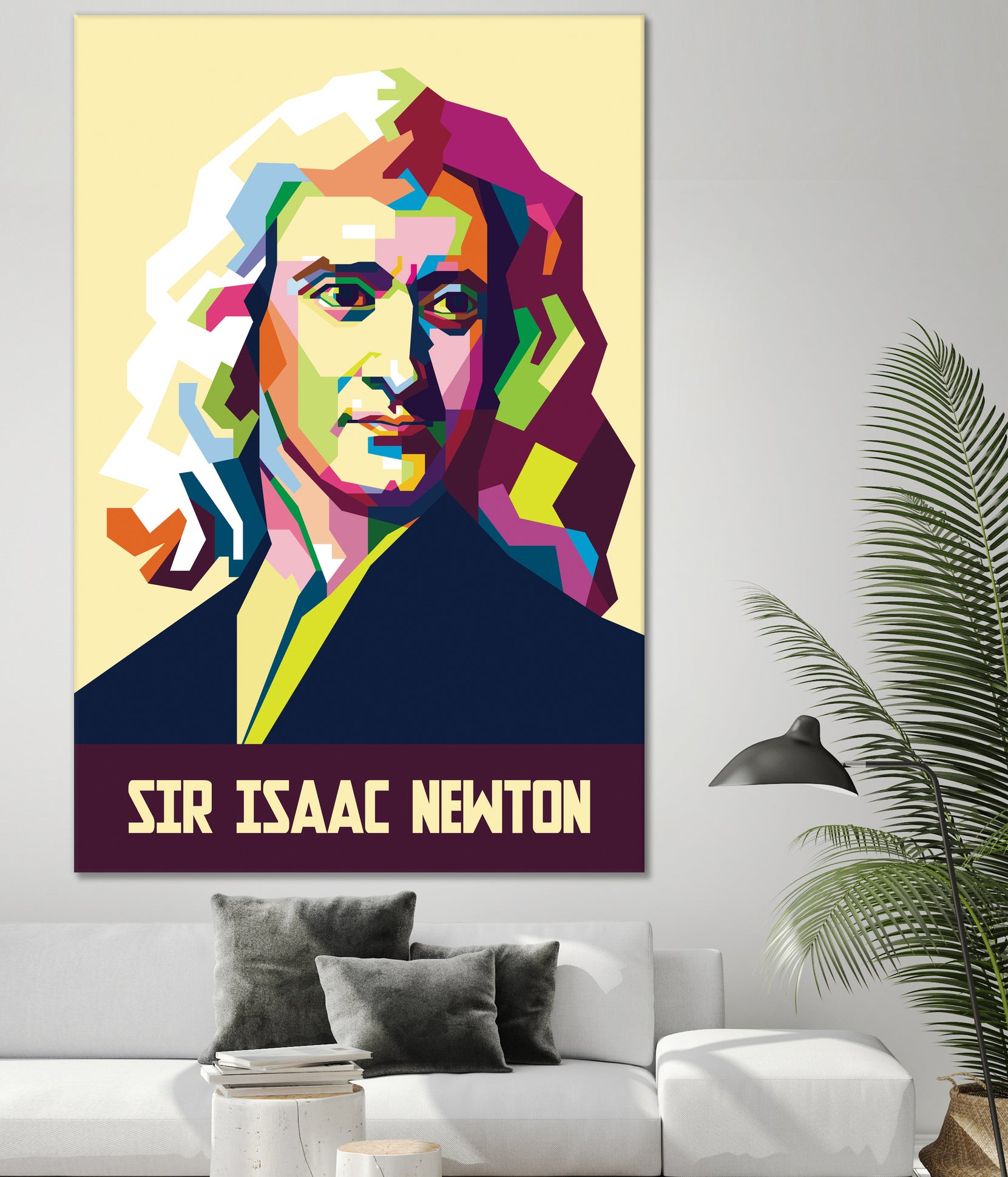 Sir Isaac Newton In Pop Art by Ahmad Taufiq on GIANT ART - white photo illustration