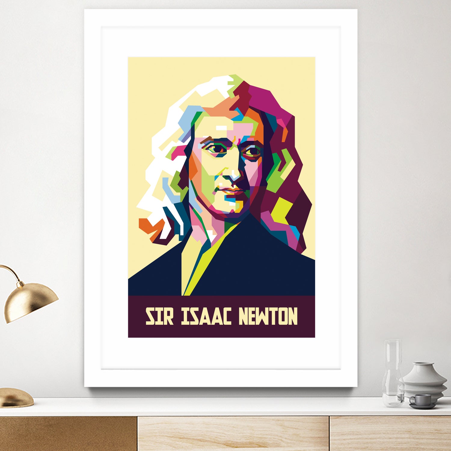 Sir Isaac Newton In Pop Art by Ahmad Taufiq on GIANT ART - white photo illustration