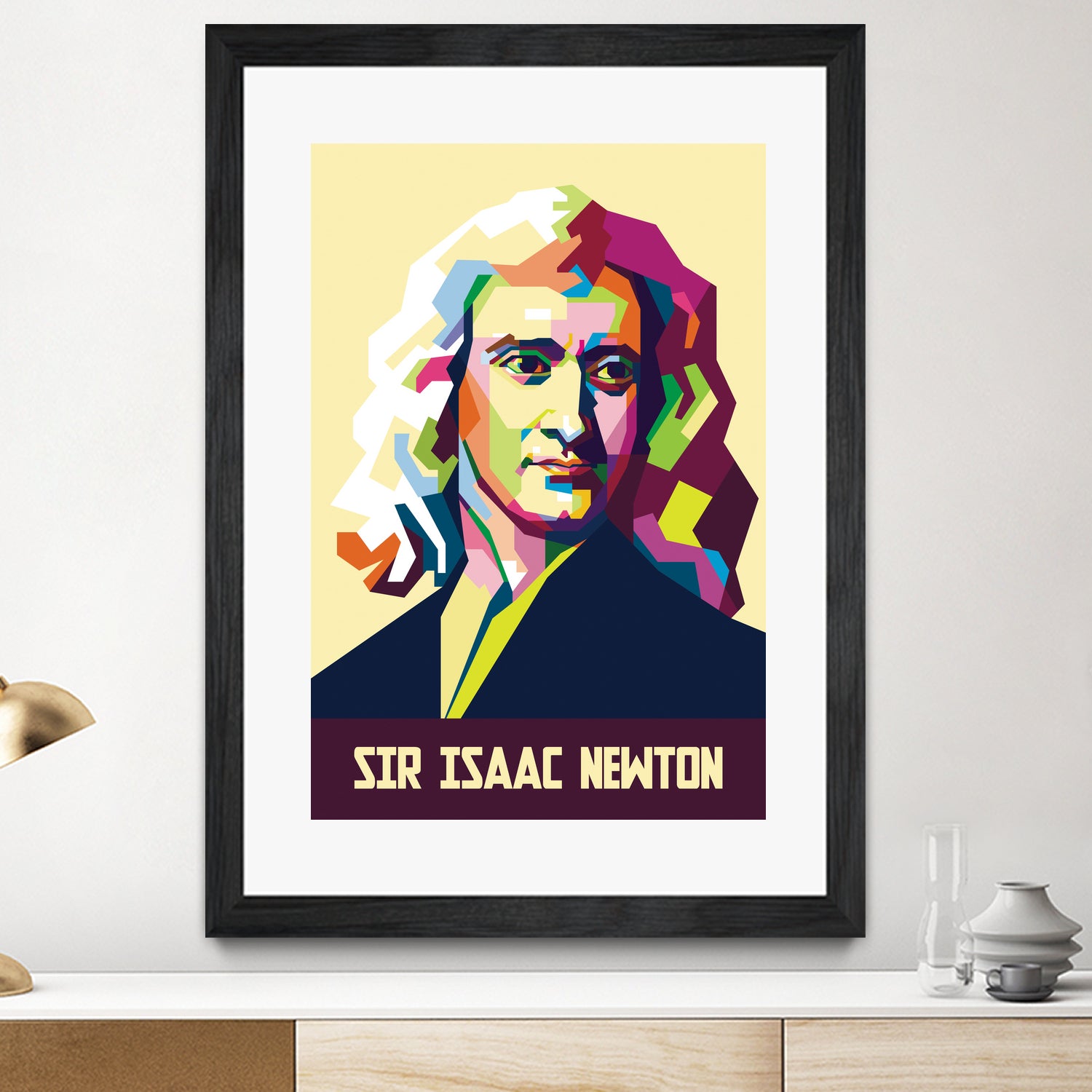 Sir Isaac Newton In Pop Art by Ahmad Taufiq on GIANT ART - white photo illustration