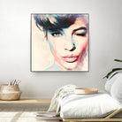 wink - painting watercolor by CADET Pierre on GIANT ART - blue digital painting