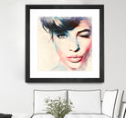 wink - painting watercolor by CADET Pierre on GIANT ART - blue digital painting