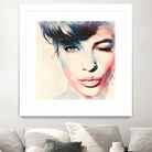 wink - painting watercolor by CADET Pierre on GIANT ART - blue digital painting