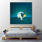 Astronaut Billards by Romina Lutz on GIANT ART - green digital painting