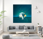 Astronaut Billards by Romina Lutz on GIANT ART - green digital painting