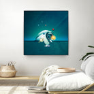 Astronaut Billards by Romina Lutz on GIANT ART - green digital painting