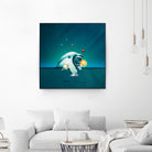 Astronaut Billards by Romina Lutz on GIANT ART - green digital painting