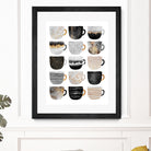 Pretty Coffee Cups 3 - White by Elisabeth Fredriksson on GIANT ART - gray digital painting