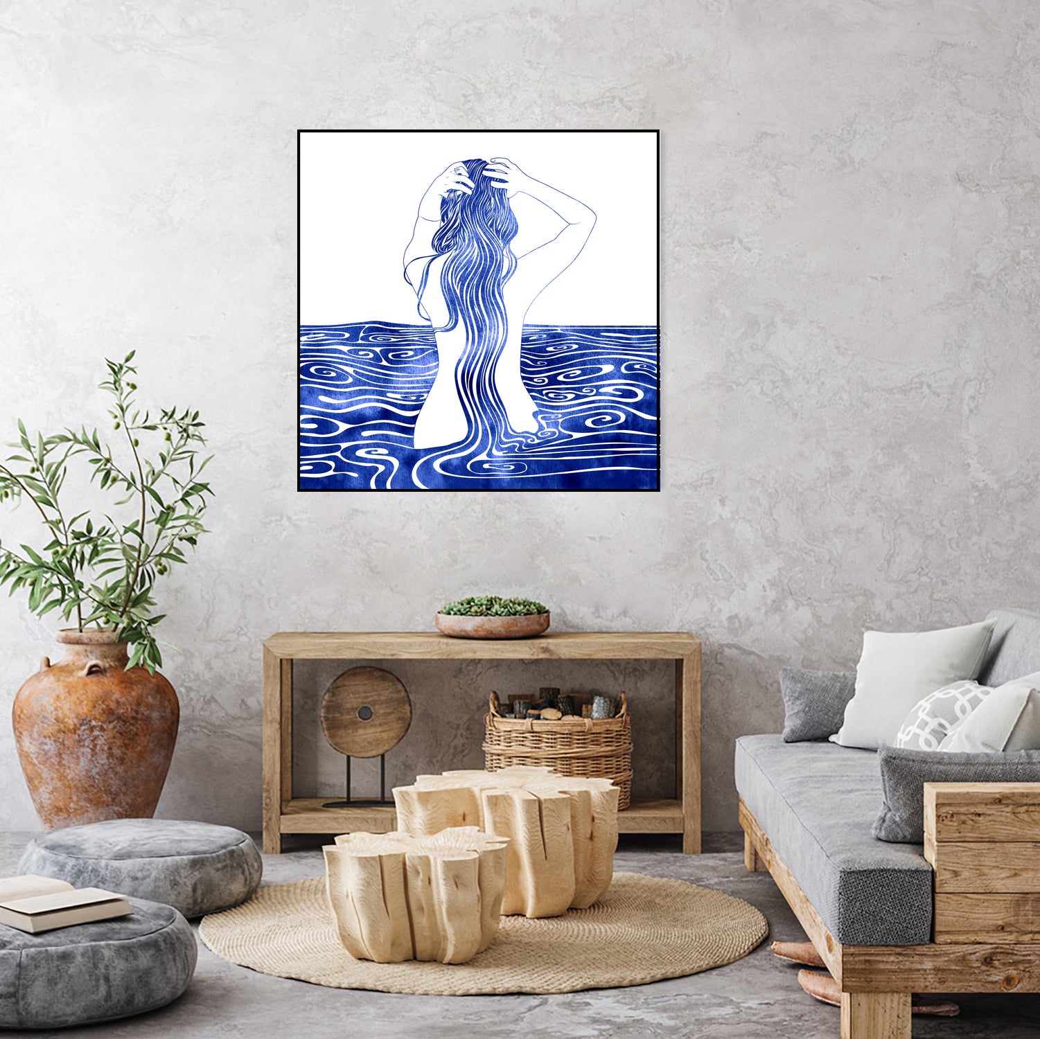 Nereid-XI by Stevyn Llewellyn on GIANT ART - blue mixed media