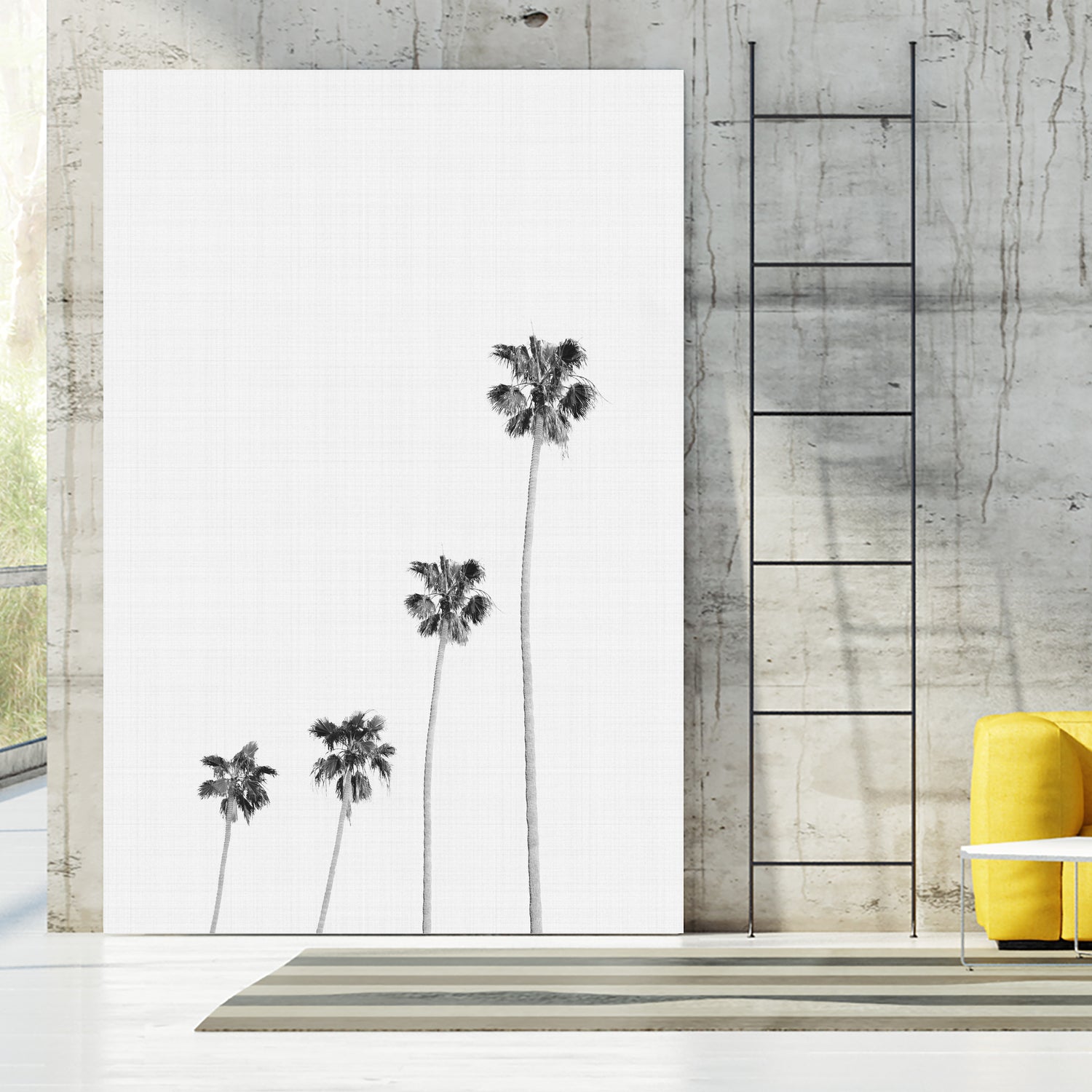 Palm Trees Monochrome by Justinas Jokubauskas on GIANT ART - black digital painting