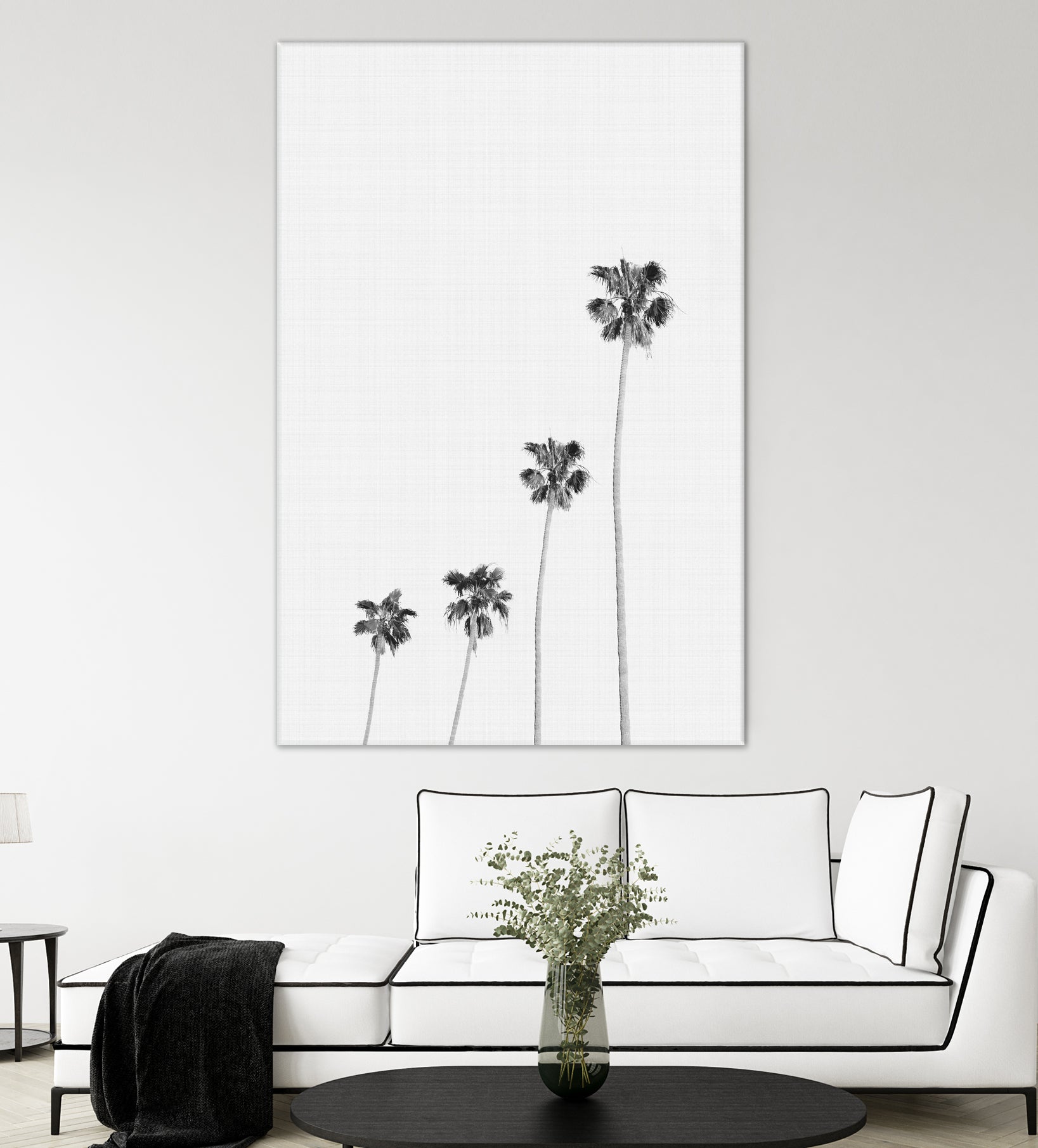 Palm Trees Monochrome by Justinas Jokubauskas on GIANT ART - black digital painting