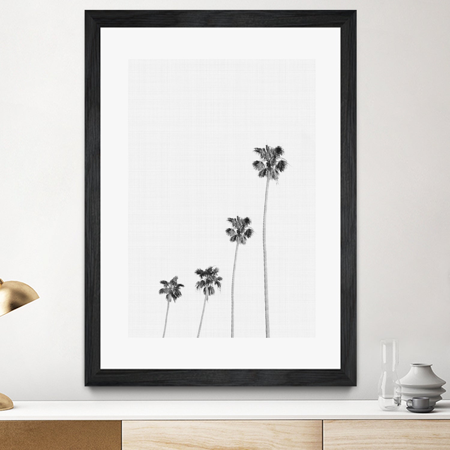 Palm Trees Monochrome by Justinas Jokubauskas on GIANT ART - black digital painting