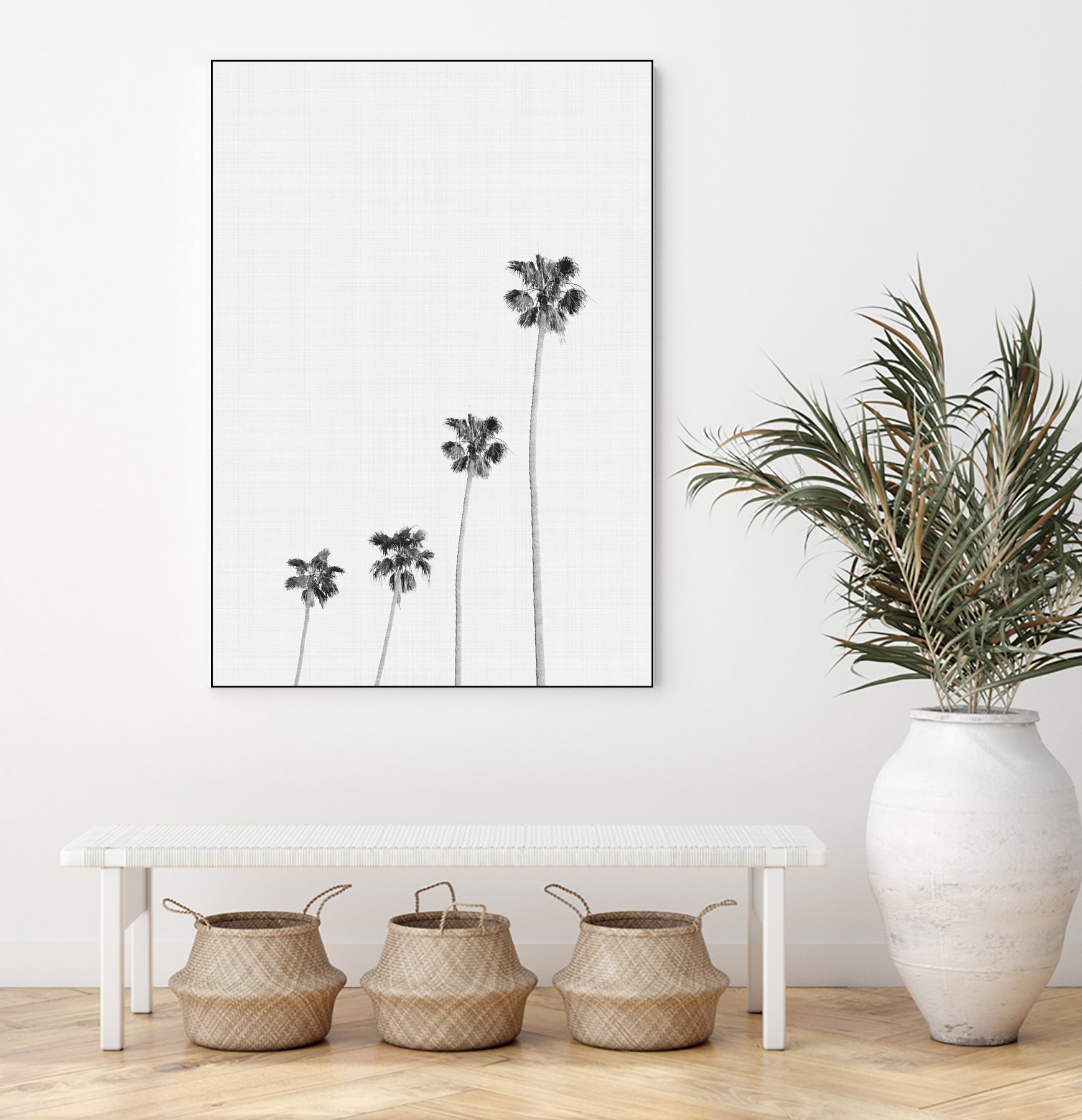 Palm Trees Monochrome by Justinas Jokubauskas on GIANT ART - black digital painting