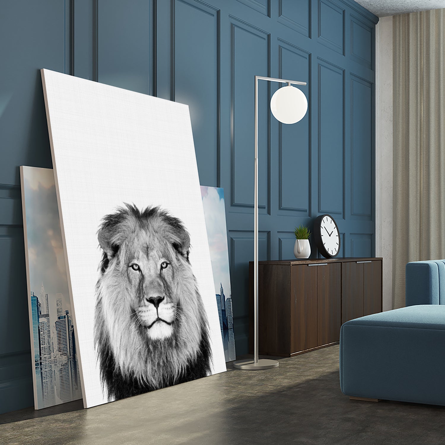 Lion Portrait by Justinas Jokubauskas on GIANT ART - black photo manipulation