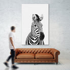 Zebra Portrait by Justinas Jokubauskas on GIANT ART - black photo manipulation