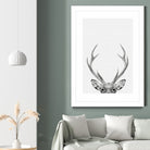 Deer Portrait by Justinas Jokubauskas on GIANT ART - black photo manipulation