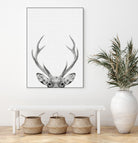 Deer Portrait by Justinas Jokubauskas on GIANT ART - black photo manipulation