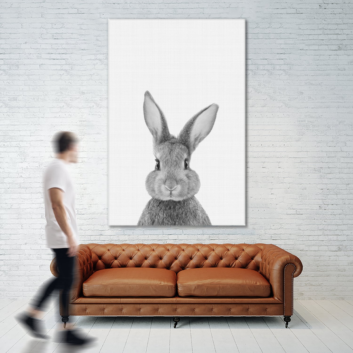 Rabbit Portrait by Justinas Jokubauskas on GIANT ART - black photo manipulation