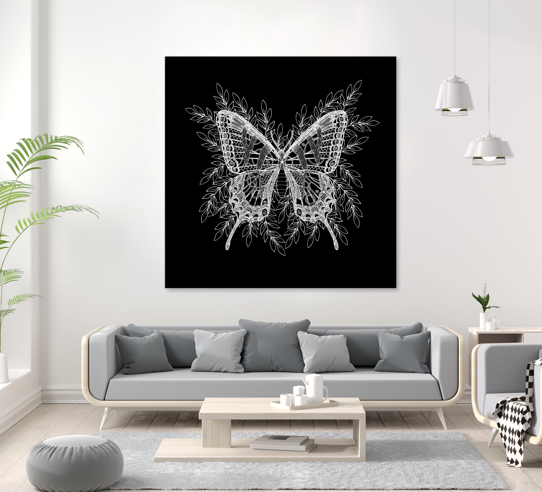 Black and White Butterfly Design by Brigitte Carre on GIANT ART - black digital painting