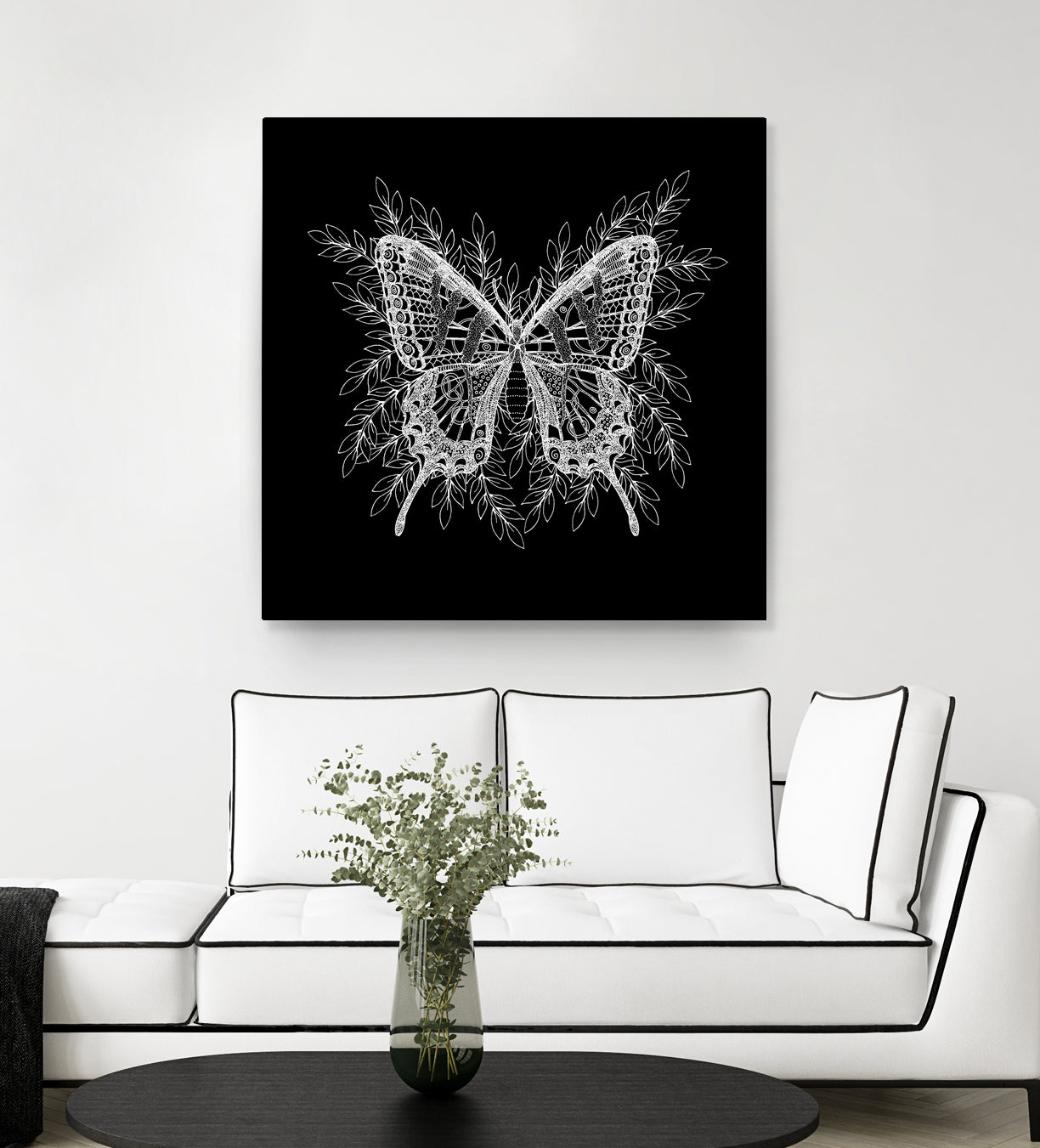 Black and White Butterfly Design by Brigitte Carre on GIANT ART - black digital painting