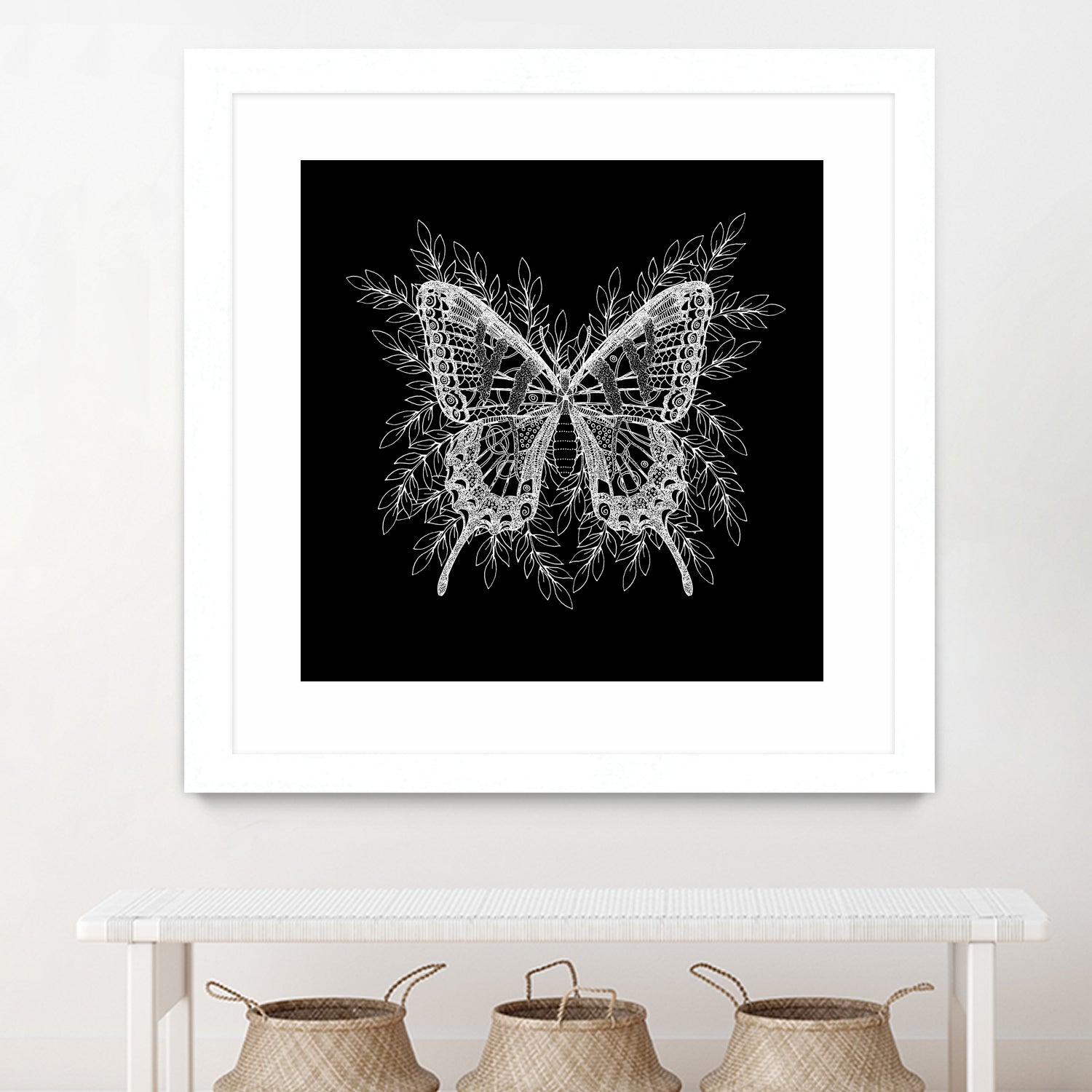 Black and White Butterfly Design by Brigitte Carre on GIANT ART - black digital painting