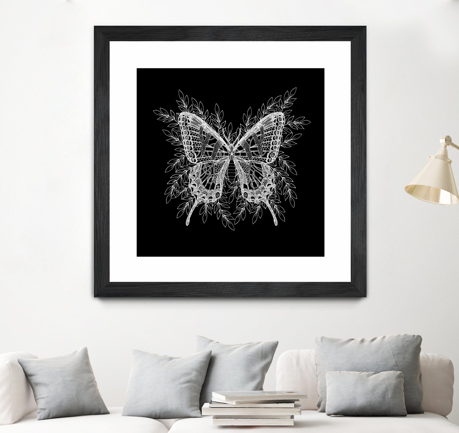 Black and White Butterfly Design by Brigitte Carre on GIANT ART - black digital painting