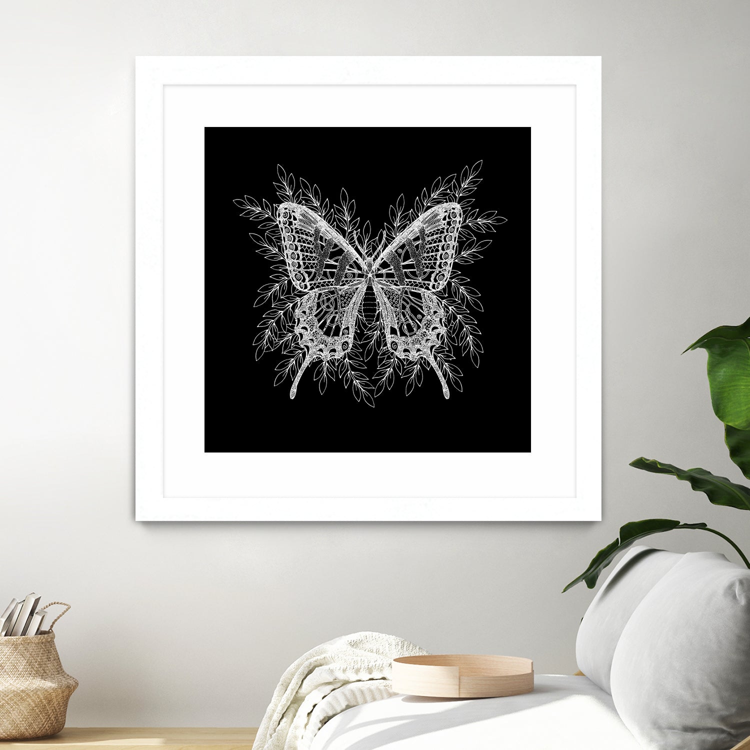 Black and White Butterfly Design by Brigitte Carre on GIANT ART - black digital painting