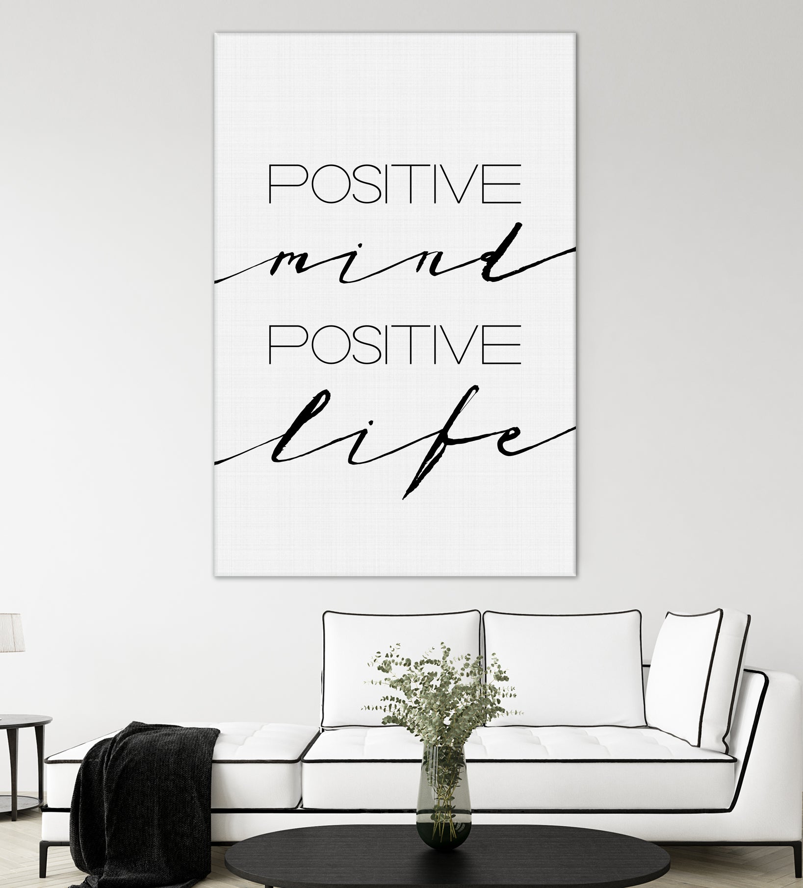 Positive Mind Positive Life by Justinas Jokubauskas on GIANT ART - black typography