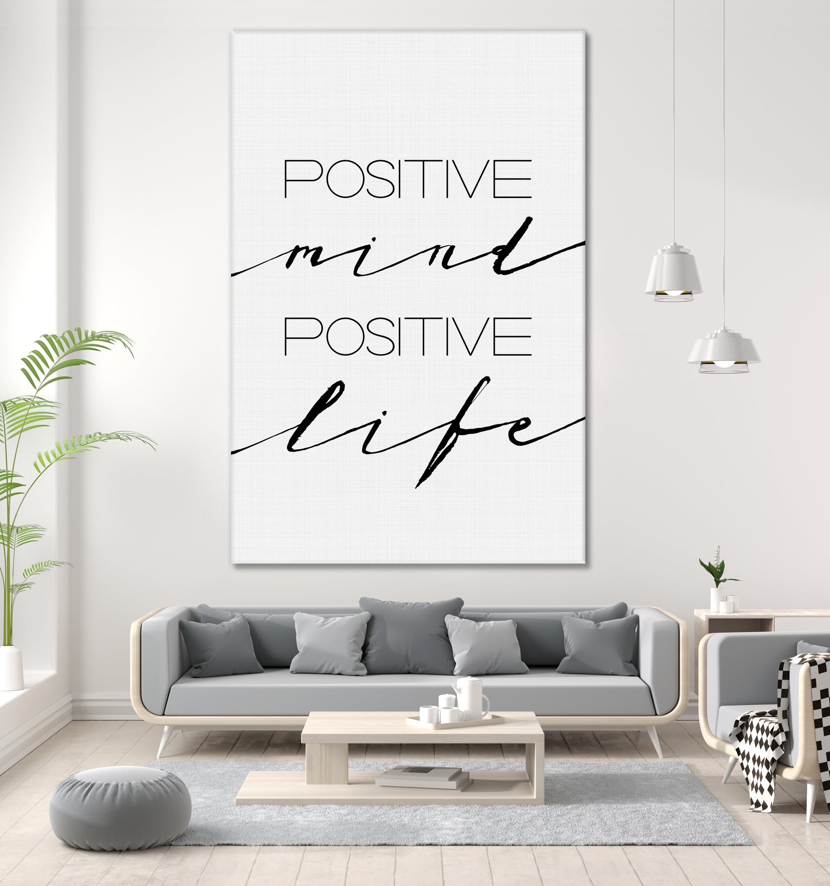 Positive Mind Positive Life by Justinas Jokubauskas on GIANT ART - black typography