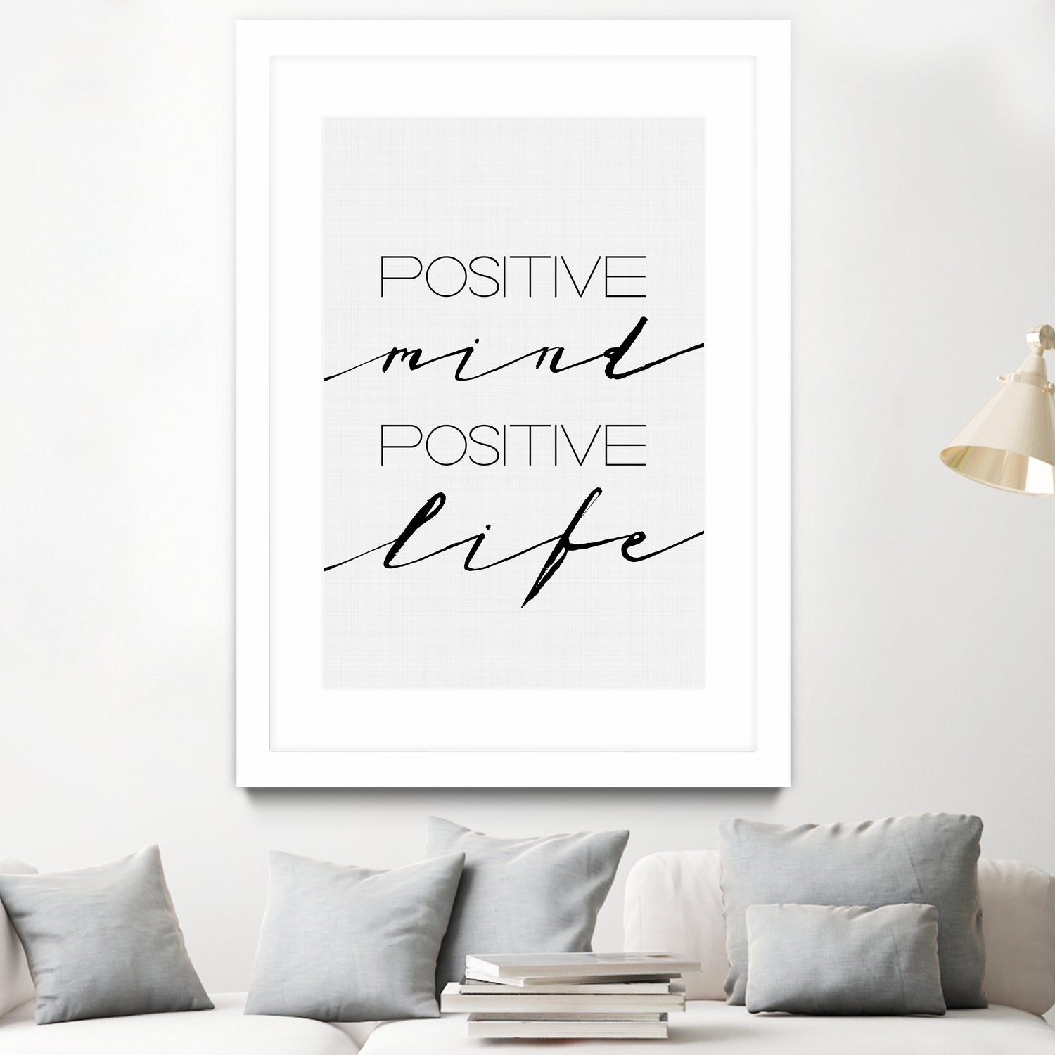 Positive Mind Positive Life by Justinas Jokubauskas on GIANT ART - black typography