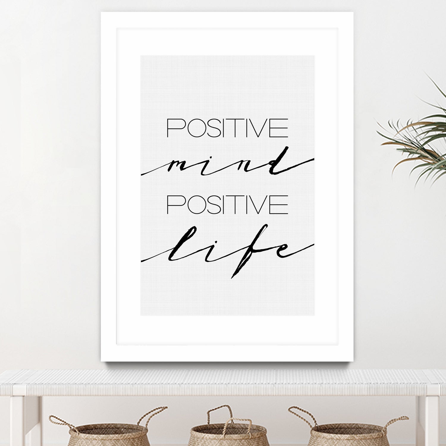 Positive Mind Positive Life by Justinas Jokubauskas on GIANT ART - black typography