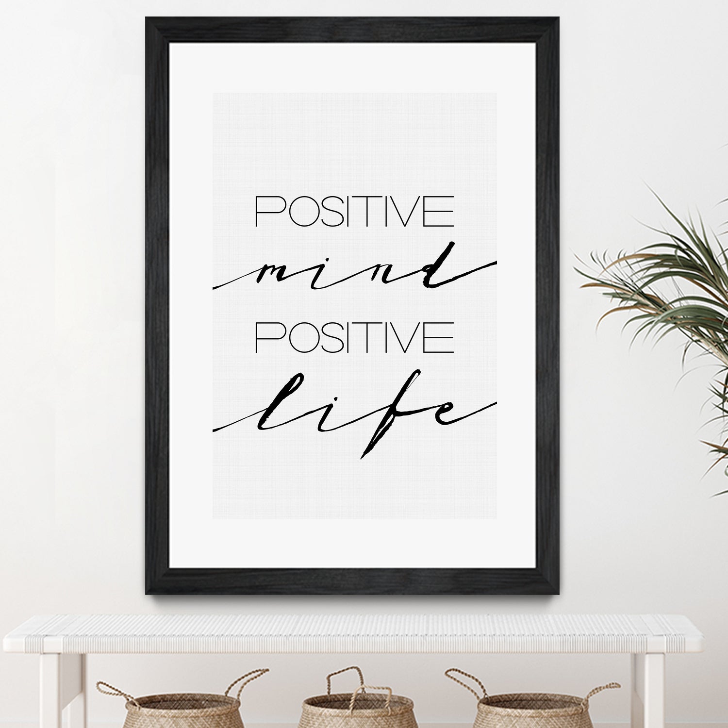 Positive Mind Positive Life by Justinas Jokubauskas on GIANT ART - black typography