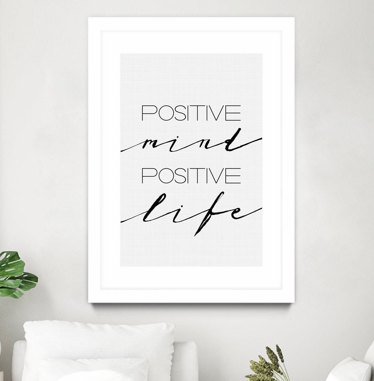 Positive Mind Positive Life by Justinas Jokubauskas on GIANT ART - black typography