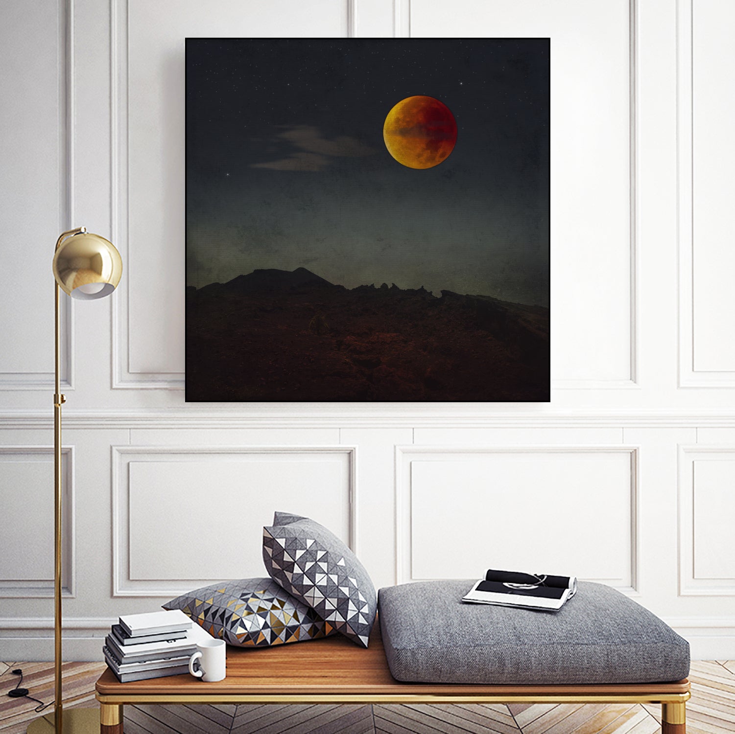 blood moon rising by Dirk Wüstenhagen on GIANT ART - orange photo manipulation