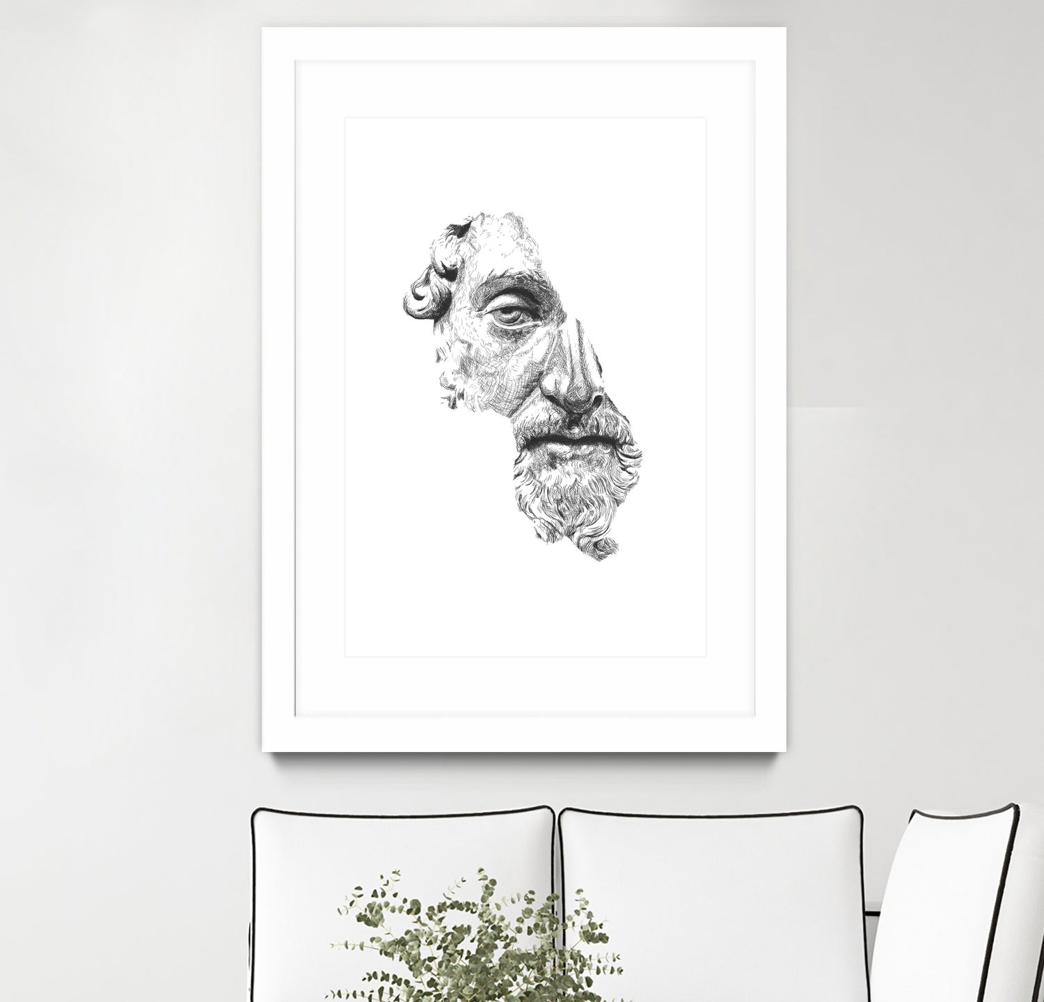 MARCUS AURELIUS ANTONINUS AUGUSTUS / black / white by Daniel Coulmann on GIANT ART - white digital drawing