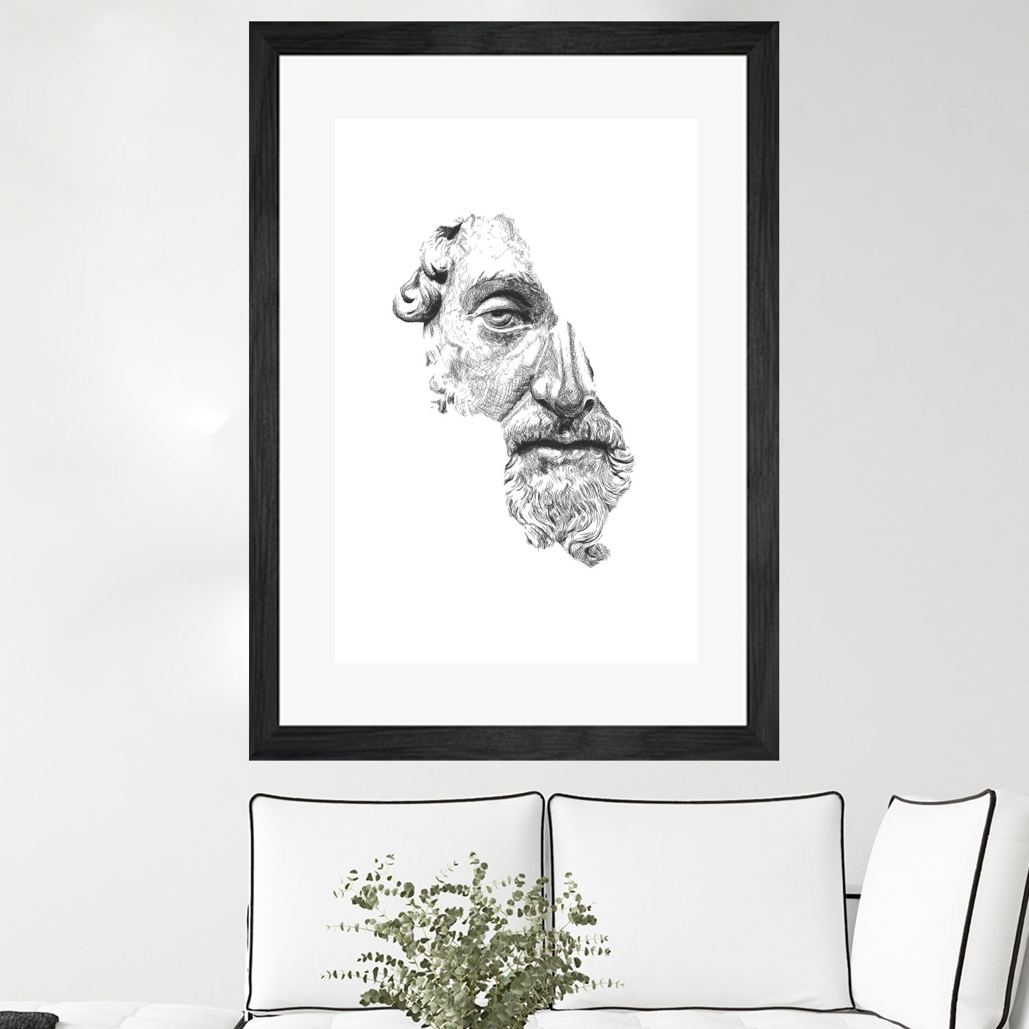 MARCUS AURELIUS ANTONINUS AUGUSTUS / black / white by Daniel Coulmann on GIANT ART - white digital drawing