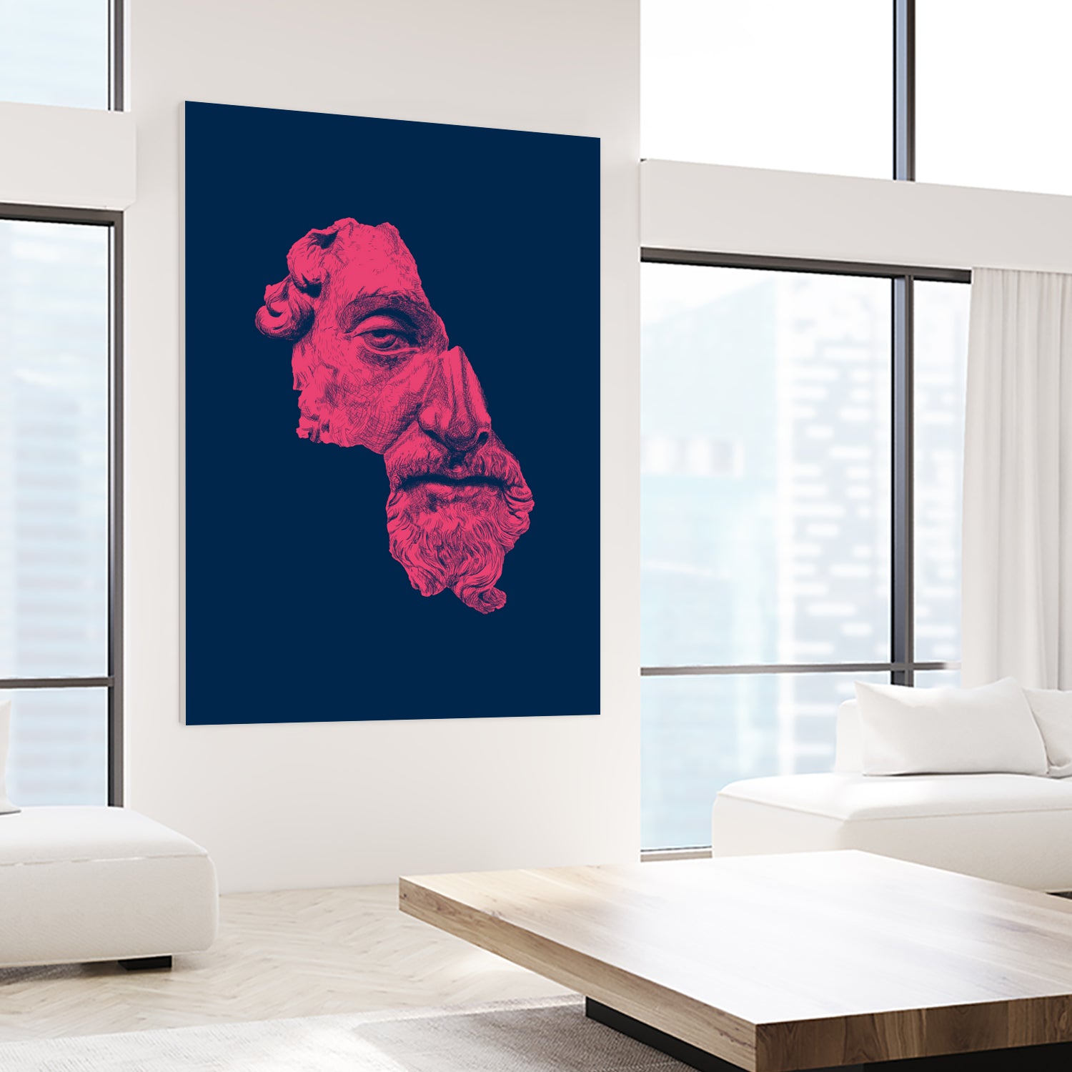 MARCUS AURELIUS ANTONINUS AUGUSTUS / blue / red by Daniel Coulmann on GIANT ART - blue digital drawing