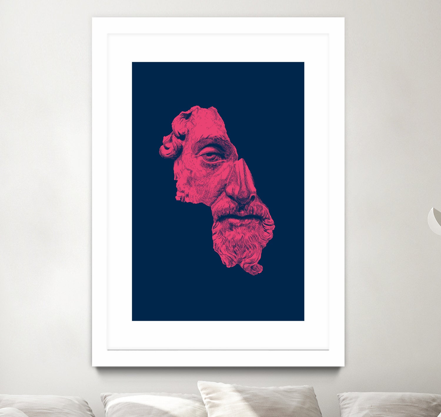 MARCUS AURELIUS ANTONINUS AUGUSTUS / blue / red by Daniel Coulmann on GIANT ART - blue digital drawing