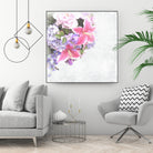 Vintage Flowers Lily by Sven Herkenrath on GIANT ART - pink mixed media