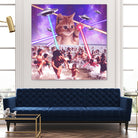 cat invader from space galaxy marsians by Damian Augustyniak on GIANT ART - white photo manipulation