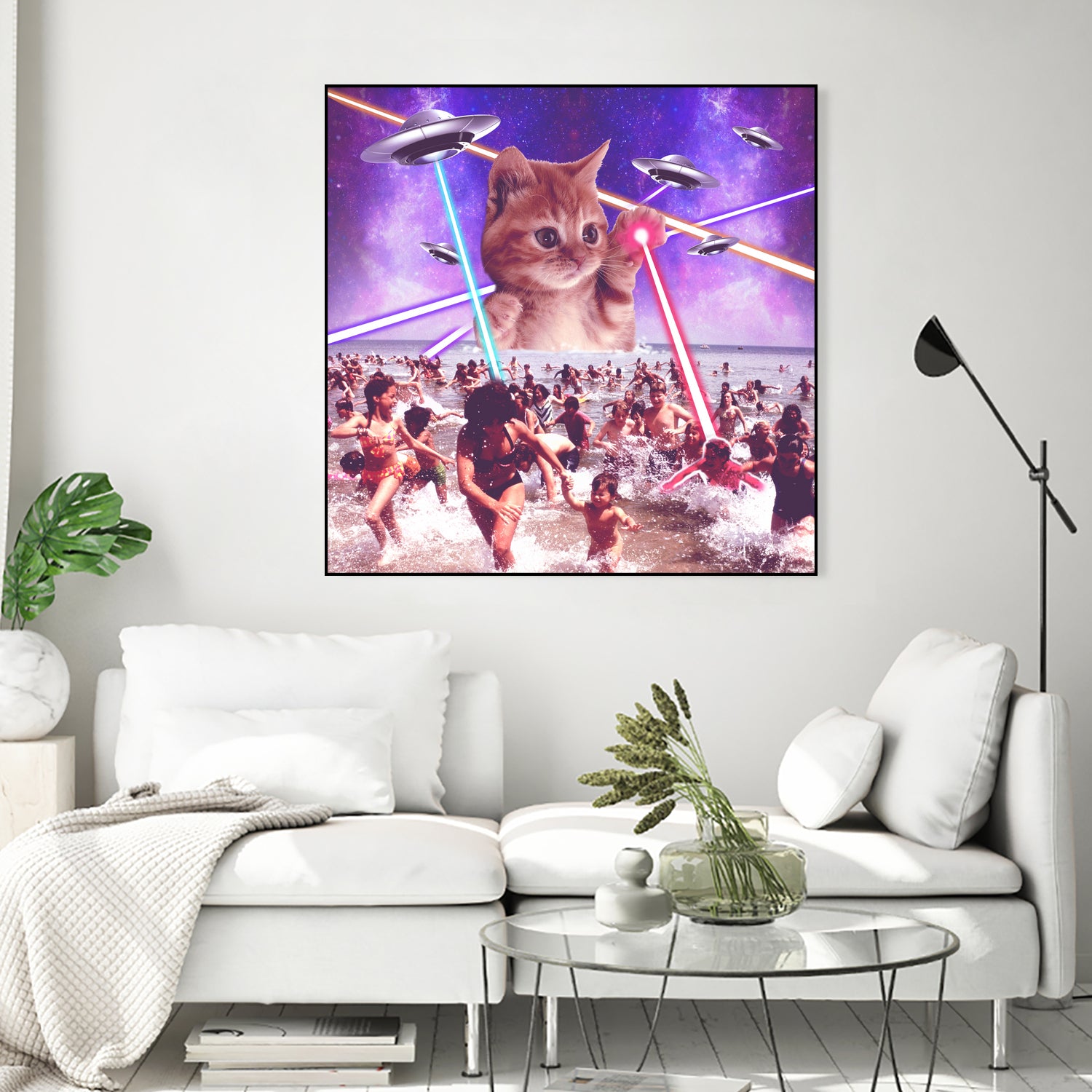 cat invader from space galaxy marsians by Damian Augustyniak on GIANT ART - white photo manipulation