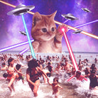 cat invader from space galaxy marsians by Damian Augustyniak on GIANT ART - white photo manipulation