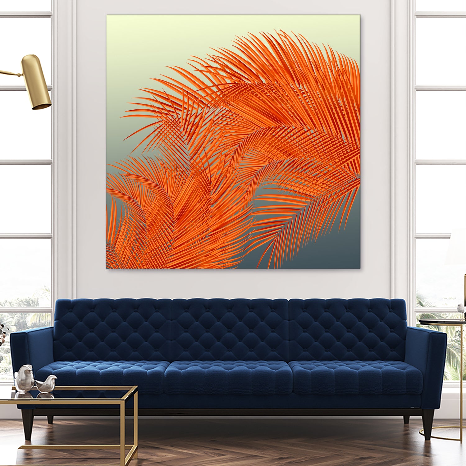 Summer Palm Leaves, Orange by Jiri Svetlik on GIANT ART - orange digital painting