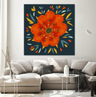 Whimsical Decorative Orange Flower by Boriana Giormova on GIANT ART - orange digital drawing