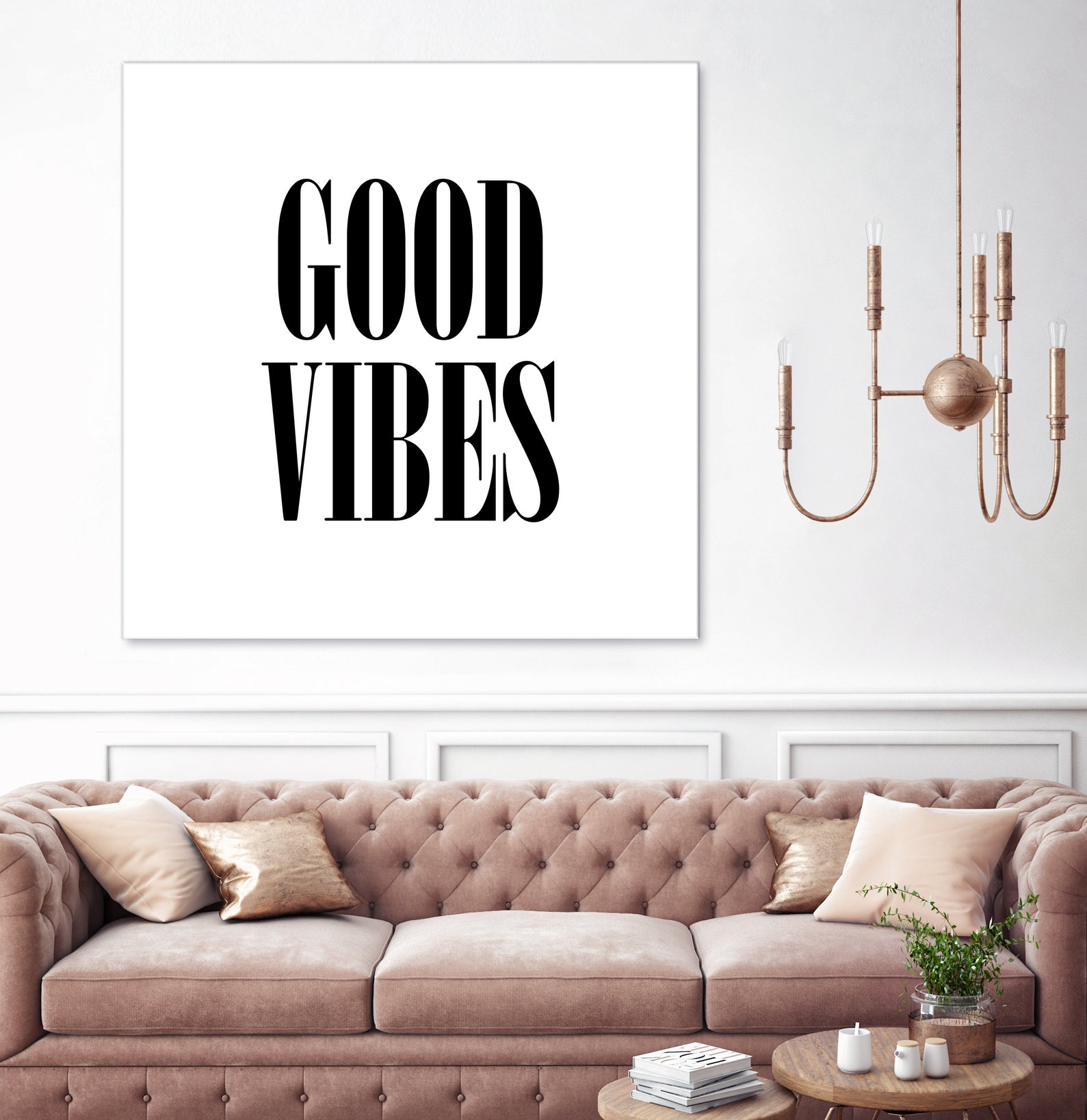 Good Vibes by Neli Dimitrova on GIANT ART - white typography