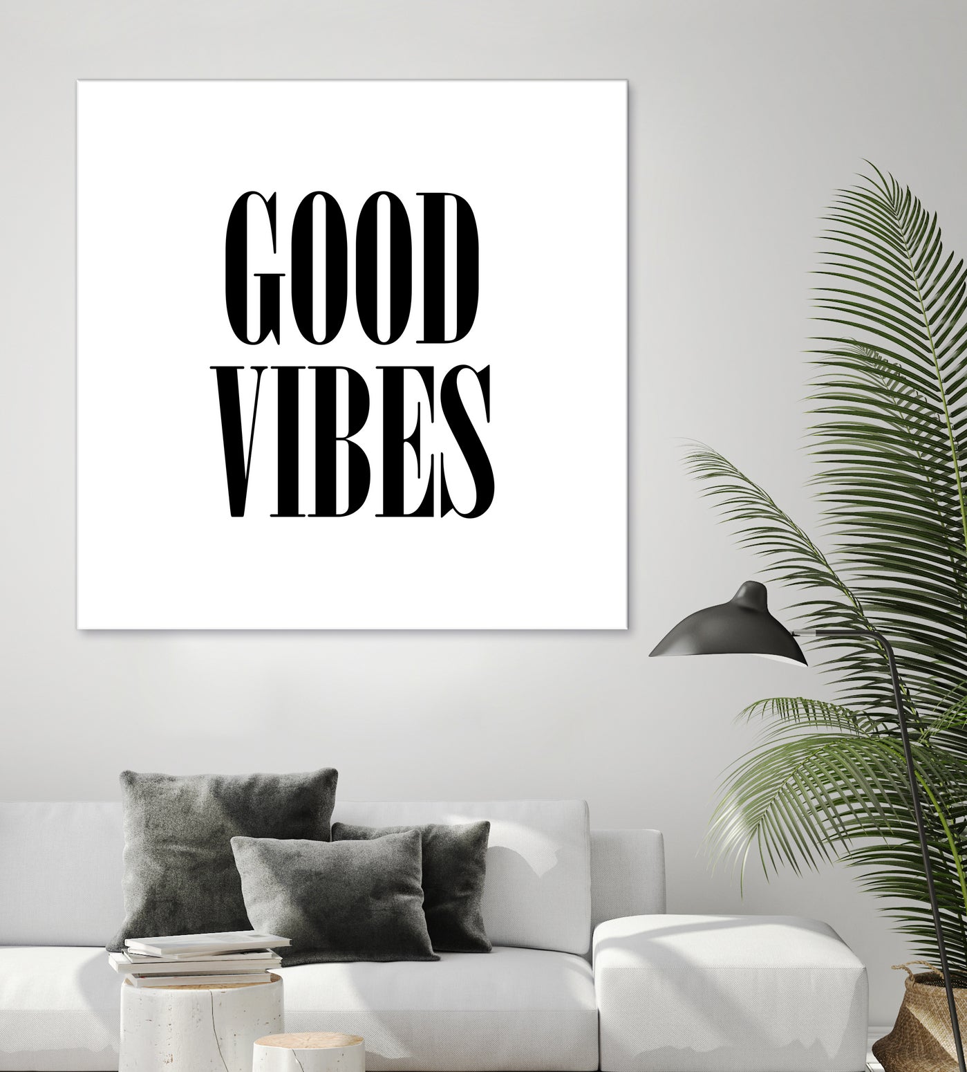 Good Vibes by Neli Dimitrova on GIANT ART - white typography