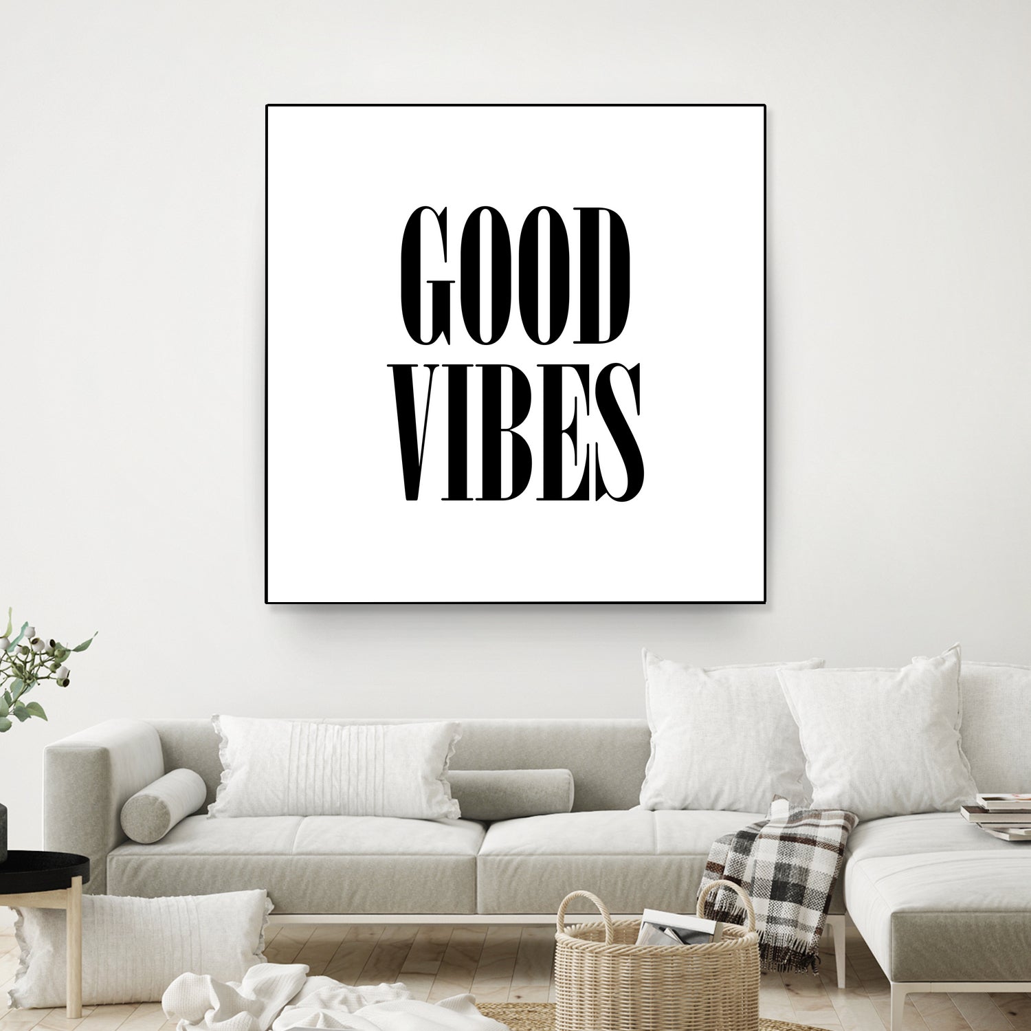 Good Vibes by Neli Dimitrova on GIANT ART - white typography