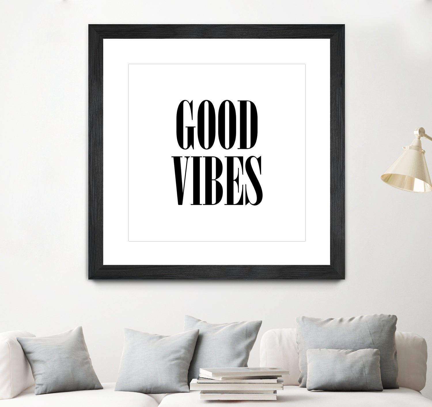 Good Vibes by Neli Dimitrova on GIANT ART - white typography