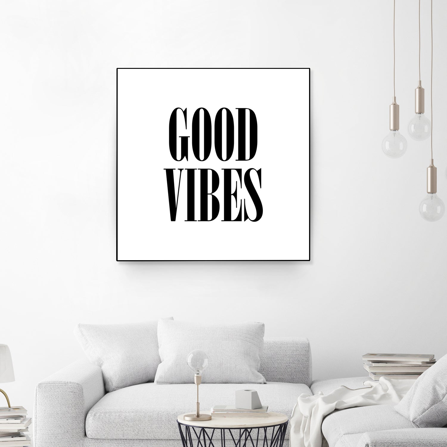 Good Vibes by Neli Dimitrova on GIANT ART - white typography