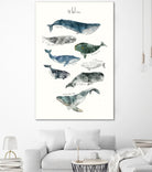 Whales by Amy Hamilton on GIANT ART - blue mixed media