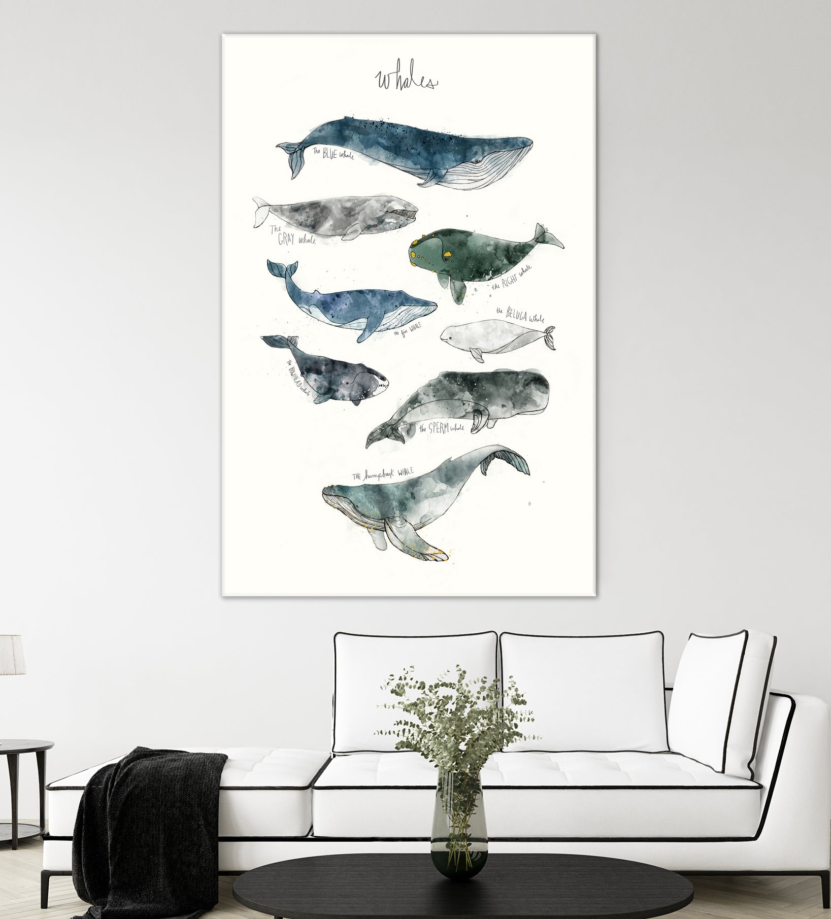 Whales by Amy Hamilton on GIANT ART - blue mixed media